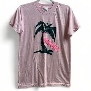 Vintage Single Stitch Bahamas Pink Short sleeve T-Shirt Palm Tree Size Large